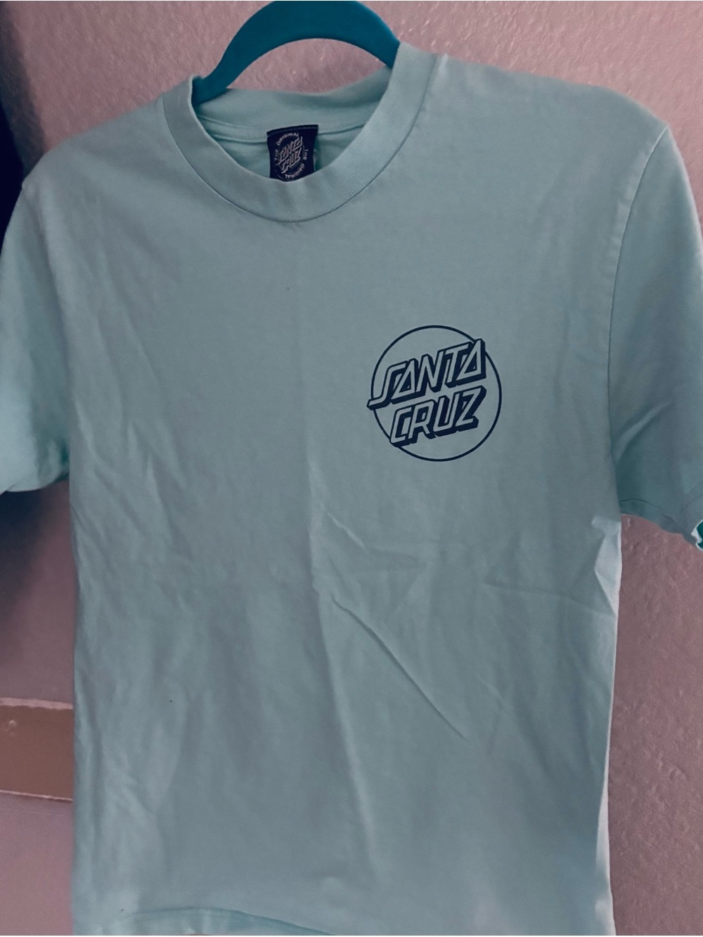 Santa Cruz Skateboards Mint Green T-Shirt with Navy Logo